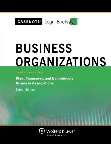 Imagen de archivo de Business Organizations: Keyed to Courses Using Klein, Ramseyer, and Bainbridge's Business Associations a la venta por ThriftBooks-Atlanta