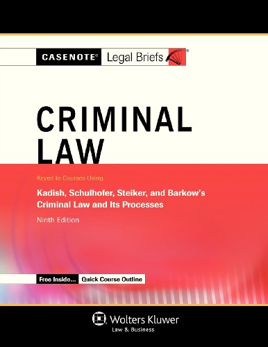 Beispielbild fr Casenote Legal Briefs: Criminal Law Keyed to Kadish, Schulhofer, Steiker, & Barkow (Casenotes Legal Briefs) zum Verkauf von More Than Words