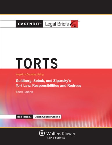 Imagen de archivo de Torts, Keyed to Goldberg, Sebok and Zipursky's Tort Law a la venta por ThriftBooks-Atlanta