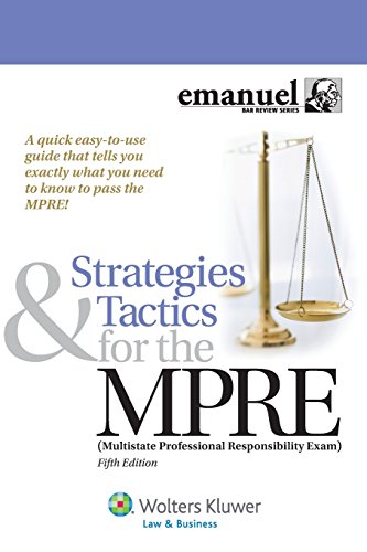 Beispielbild fr Strategies and Tactics for the MPRE (Multistate Professional Responsibility Exam) (Emanuel Bar Review) zum Verkauf von SecondSale