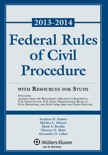 Beispielbild fr Federal Rules of Civil Procedure, 2013-2014: Statutory Supplement with Resources for Study zum Verkauf von Irish Booksellers
