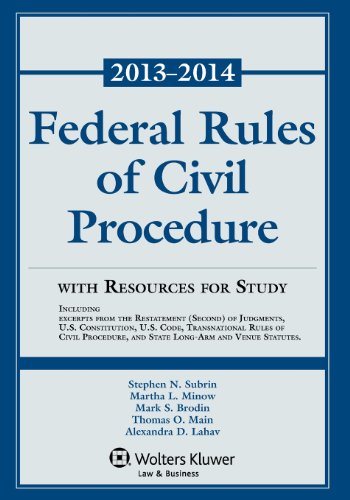 Imagen de archivo de Federal Rules of Civil Procedure, 2013-2014: Statutory Supplement with Resources for Study a la venta por Irish Booksellers