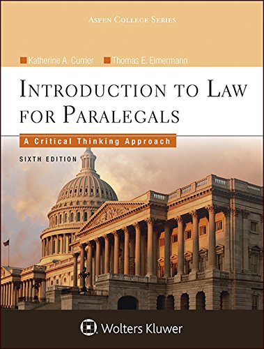 9781454838760: Introduction to Law for Paralegals: A Critical Thinking Approach