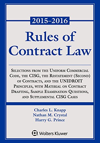 Imagen de archivo de Rules of Contract Law Statutory Supplement a la venta por BooksRun