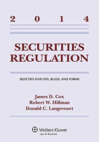 Imagen de archivo de Securities Regulation: Selected Statutes Rules and Forms Supplement a la venta por SGS Trading Inc