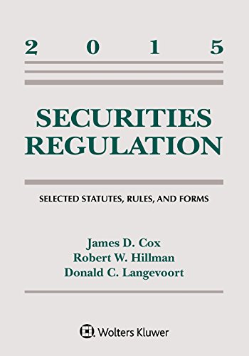 Stock image for Securities Regulation: Selected Statutes Rules and Forms Supplement for sale by BookHolders