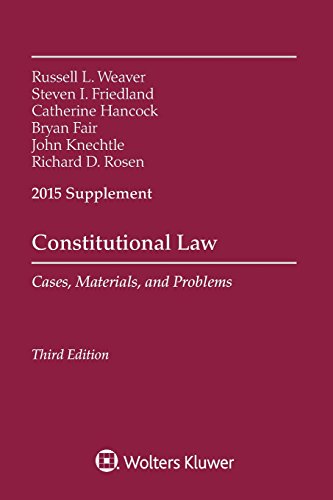 Beispielbild fr Constitutional Law: Cases, Materials, and Problems 2015 Supplement zum Verkauf von Irish Booksellers