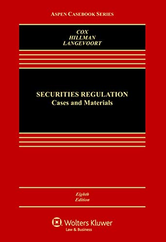 Imagen de archivo de Securities Regulation: Cases and Materials (Aspen Casebook) a la venta por SecondSale