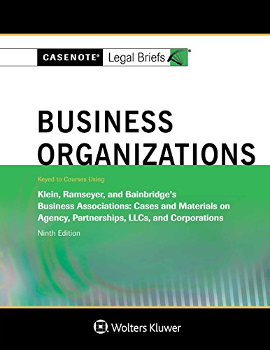 Stock image for Business Organizations, Keyed to Klein, Ramseyer, and Bainbridge for sale by Better World Books