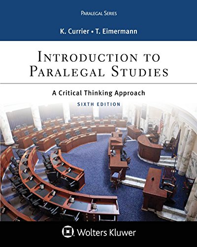 Stock image for Introduction to Paralegal Studies: A Critical Thinking Approach for sale by BooksRun