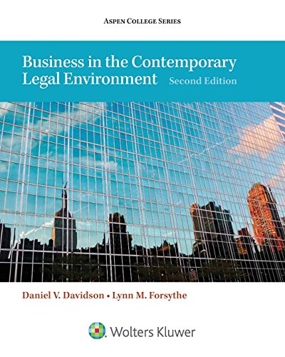 Imagen de archivo de Business in the Contemporary Legal Environment (Aspen College) a la venta por HPB-Red