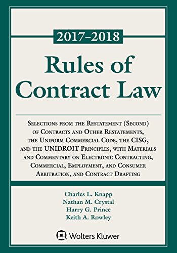 Imagen de archivo de Rules of Contract Law, 2017-2018 Statutory Supplement a la venta por BooksRun