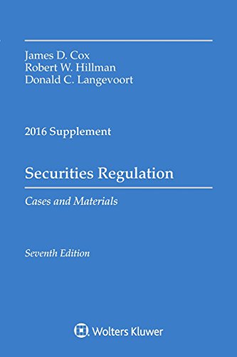 Imagen de archivo de Securities Regulation Cases and Materials: 2016 Supplement (Supplements) a la venta por SecondSale