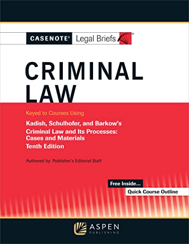Beispielbild fr Casenote Legal Briefs for Criminal Law Keyed to Kadish and Schulhofer zum Verkauf von Better World Books