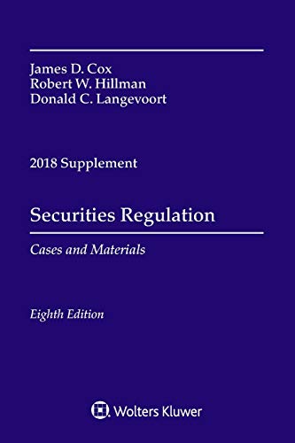 Imagen de archivo de Securities Regulation: Cases and Materials, 2018 Supplement a la venta por Wonder Book