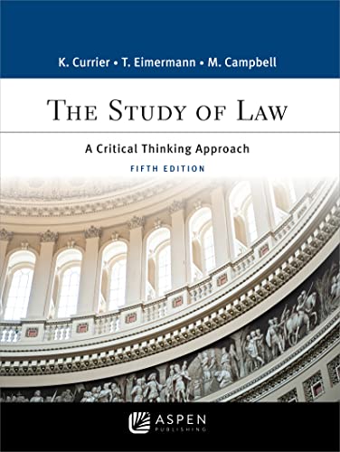 Beispielbild fr The Study of Law: A Critical Thinking Approach (Aspen College) zum Verkauf von BooksRun