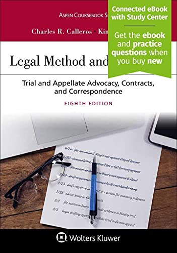 Beispielbild fr Legal Method and Writing II: Trial and Appellate Advocacy, Contracts, and Correspondence (Aspen Coursebook Series) zum Verkauf von HPB-Red