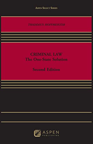 Stock image for Criminal Law: The One-state Solution (Aspen Select) for sale by HPB-Red
