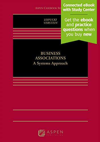 Beispielbild fr Business Associations: A Systems Approach (Aspen Casebook)[Connected eBook] zum Verkauf von BooksRun