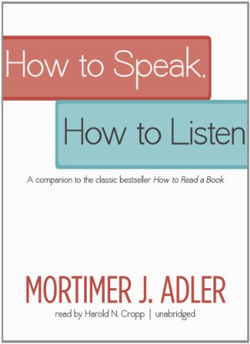 Beispielbild fr How to Speak, How to Listen zum Verkauf von Jenson Books Inc