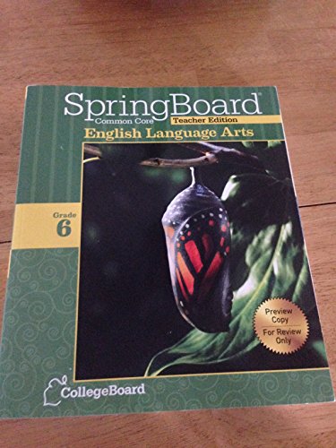 Beispielbild fr Springboard Common Core English Language Arts Teacher Edition -Gr. 6 zum Verkauf von HPB-Red