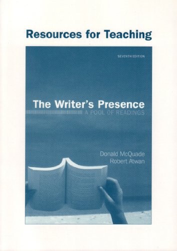 Stock image for Resources for Teaching for The Writer's Presence A Pool of Readings 7th Edition for sale by SecondSale