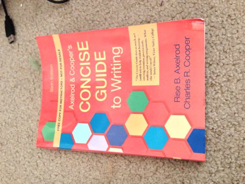 Immagine dell'editore per Axelrod and Cooper's Concise Guide to Writing venduto da Better World Books: West