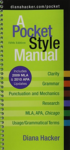 9781457603471: Pocket Style Manual 5e With 2009 Mla and 2010 Apa Updates + Apa Quick Reference Card