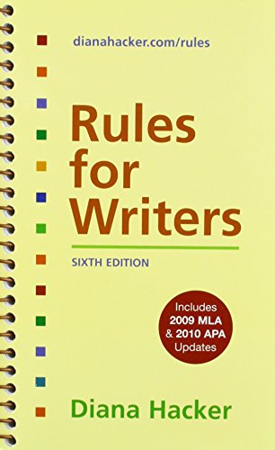 Imagen de archivo de Rules for Writers with 2009 MLA and 2010 APA Updates & e-Book & Writing in the Disciplines a la venta por Irish Booksellers