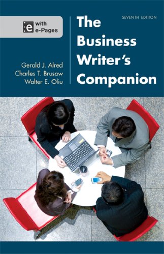 Beispielbild fr The Business Writer's Companion zum Verkauf von Better World Books: West
