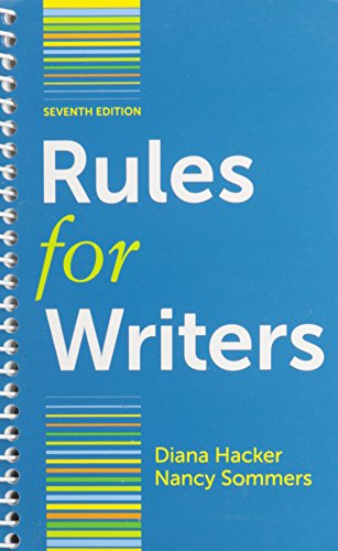 Rules for Writers 7e & Research and Documentation in the Electronic Age 5e & Work with Sources Using MLA with 2009 Update 7e (9781457636349) by Hacker, Diana; Fister, Barbara; Sommers, Nancy