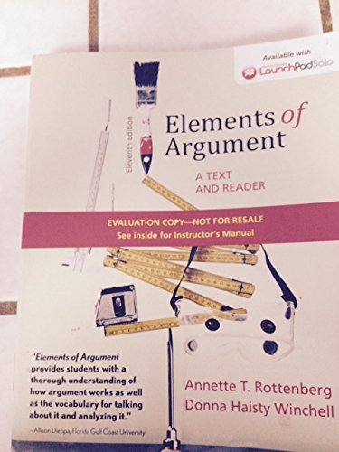 Stock image for Elements of Argument A Text and Reader with Resources for Teaching for sale by ThriftBooks-Dallas