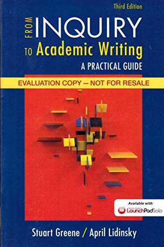 Stock image for From Inquiry to Academic Writing : A Practical Guide for sale by Better World Books