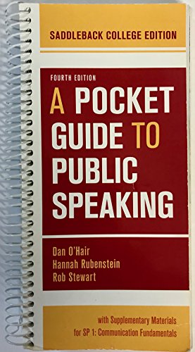 Stock image for A Pocket Guide To Public Speaking (Fourth Edition-- Saddleback College) for sale by Wizard Books