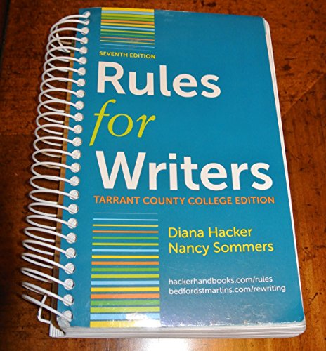 Stock image for Rules for Writers (Tarrant County College Edition) for sale by BooksRun