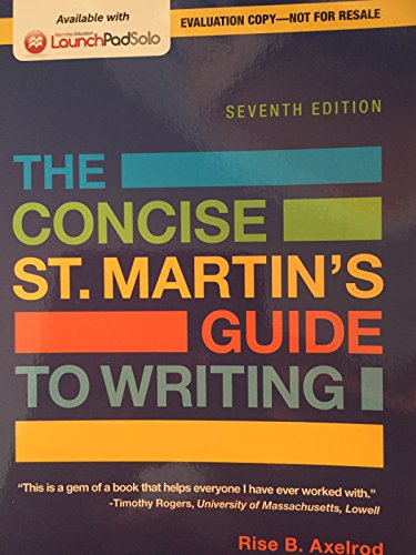 Stock image for The Concise St. Martin's Guide To Writing, Seventh Edition (2015 Copyright) for sale by ~Bookworksonline~