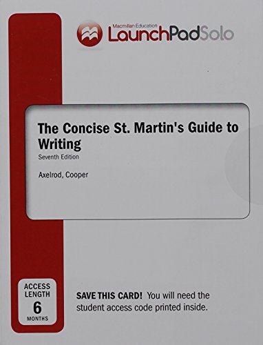 Stock image for LaunchPad Solo for The Concise St. Martin's Guide to Writing for sale by Campus Bookstore