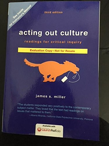 Beispielbild fr Acting Out Culture : Readings for Critical Inquiry zum Verkauf von Better World Books