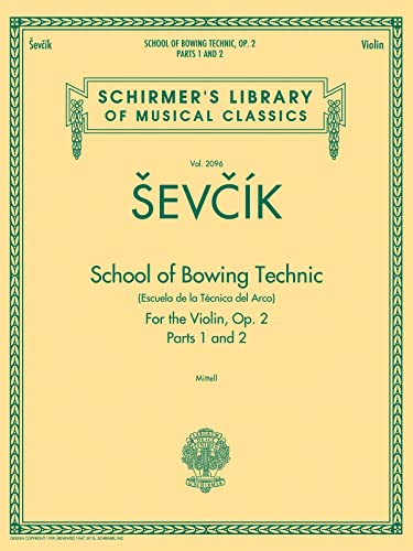 9781458421067: Sevcik Otakar School Of Bowing Techniques Op2 Parts 1 & 2 Violin Book