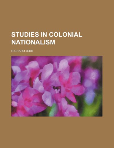 Beispielbild fr Studies in Colonial Nationalism zum Verkauf von Anybook.com