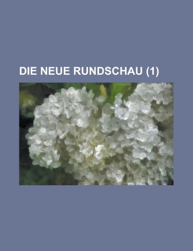 Die Neue Rundschau (1) (9781458979087) by Weston, Jessie Laidlay