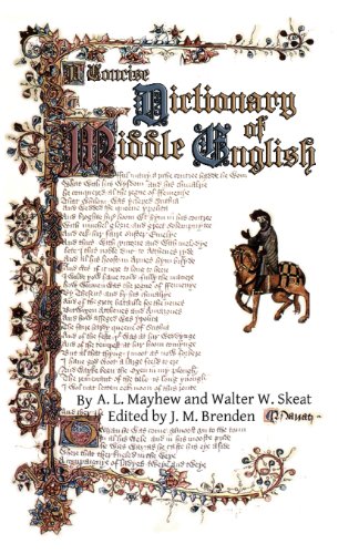 Beispielbild fr A Concise Dictionary of Middle English: from A.D. 1150 to 1580 zum Verkauf von Lucky's Textbooks