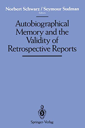 Beispielbild fr Autobiographical Memory and the Validity of Retrospective Reports zum Verkauf von Ria Christie Collections