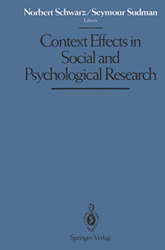 9781461276951: Context Effects in Social and Psychological Research