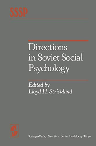 Stock image for Directions in Soviet Social Psychology (Springer Series in Social Psychology) for sale by Revaluation Books