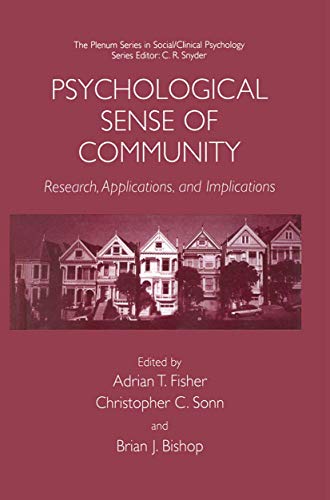 9781461352099: Psychological Sense of Community: Research, Applications, and Implications (The Springer Series in Social Clinical Psychology)