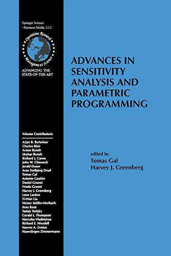 9781461377962: Advances in Sensitivity Analysis and Parametric Programming: 6 (International Series in Operations Research & Management Science, 6)