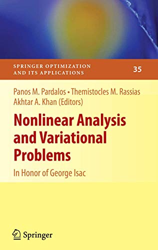 9781461424819: Nonlinear Analysis and Variational Problems: In Honor of George Isac: 35
