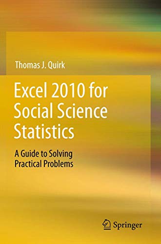 Imagen de archivo de Excel 2010 for Social Science Statistics: A Guide to Solving Practical Problems a la venta por Ammareal