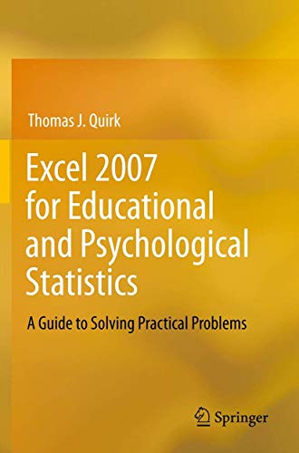 Imagen de archivo de Excel 2007 for Educational and Psychological Statistics a la venta por Books Puddle